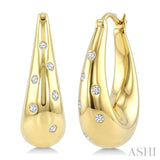 1/6 Ctw Round Cut Diamond Aeris Gold Mosaic Hoop Earrings in 10K Yellow Gold