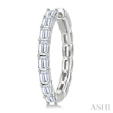 1 7/8 Ctw North-South Emerald Cut Diamond Fashion Hoop Earrings in 14K White Gold