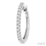 1/3 Ctw Round Cut Diamond Hoop Earrings in 14K White Gold