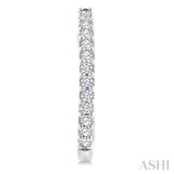 1/3 Ctw Round Cut Diamond Hoop Earrings in 14K White Gold