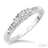 1/4 ctw Nine Stone Round Cut Diamond Engagement Ring in 10K White Gold