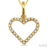 1/10 ctw Round Cut Diamond Heart Shape Pendant in 14K Yellow Gold with Chain