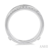 1/3 ctw Round Cut Diamond Insert Ring in 14K White Gold