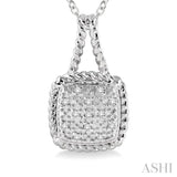 1/20 Ctw Round Cut Diamond Pendant in Sterling Silver with Chain