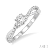 1/5 ctw Diamond Semi-Mount Engagement Ring in 14K White Gold