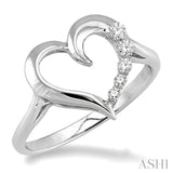 Silver Heart Shape Journey Diamond Fashion Ring