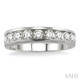 1 ctw Round Cut Diamond Wedding Band in 14K White Gold