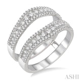 7/8 ctw Round Cut Diamond Insert Ring in 14K White Gold