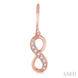 1/6 Ctw Round Cut Diamond Infinity Petite Earrings in 14K Rose Gold