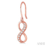 1/6 Ctw Round Cut Diamond Infinity Petite Earrings in 14K Rose Gold