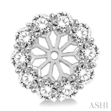 2 ctw Round Cut Diamond Earring Jacket in 14K White Gold
