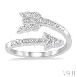 Silver Arrow Diamond Fashion Open Ring