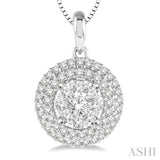 1/2 ctw Diamond Lovebright Pendant in 14K White Gold with Chain