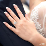 1 ctw Round Cut Diamond Lovebright Bridal Set with 3/4 ctw Engagement Ring and 1/4 ctw Wedding Band in 14K White Gold