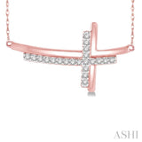 Sideway Cross Diamond Pendant