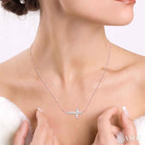 Sideway Cross Diamond Pendant