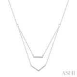 Bar & V-Layered Diamond Pendant