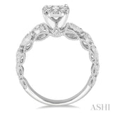1/2 ctw Round Diamond Lovebright Solitaire Vintage Lattice Style Engagement Ring in 14K White Gold