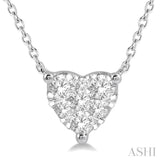 1/3 ctw Lovebright Diamond Heart Pendant With Chain in 14K White Gold