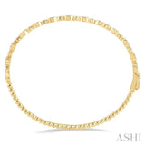 3/8 ctw Marquise & Round Mount Stackable Diamond Bangle in 14K Yellow Gold