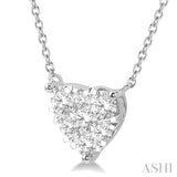 1 Ctw Lovebright Diamond Heart Pendant With Chain in 14K White Gold