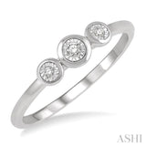 1/20 ctw Triple Circle Round Cut Diamond Promise Ring in 10K White Gold