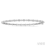 1/4 ctw Marquise Mount Round Cut Diamond Stackable Bangle in 14K White Gold