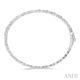 1/4 ctw Marquise Mount Round Cut Diamond Stackable Bangle in 14K White Gold