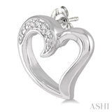 Silver Heart Shape Diamond Fashion Earrings