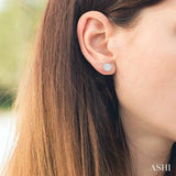 1/3 Ctw Lovebright Round Cut Diamond Bezel Stud Earrings in 14K White Gold