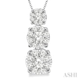 3 Stone Lovebright Essential Diamond Pendant