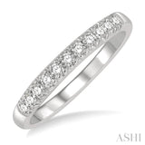 1/4 Ctw 11 Stone Round Cut Diamond Wedding Band in 14K White Gold