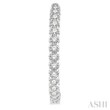 1 1/2 Ctw Inside-Out Round Cut Diamond Hoop Earrings in 14K White Gold