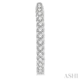 2.00 ctw Inside-Out Round Cut Diamond Hoop Earrings in 14K White Gold