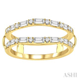 1/2 ctw Baguette and Round Cut Diamond Insert Ring in 14K Yellow Gold