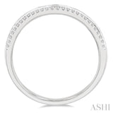 1/3 Ctw Twin Row Round Cut Diamond Wedding Band in 14K White Gold