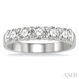 3/4 Ctw 5 Stone Round Cut Diamond Wedding Band in 14K White Gold
