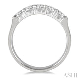 3/4 Ctw 5 Stone Round Cut Diamond Wedding Band in 14K White Gold