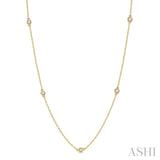 3/4 ctw Round Cut Diamond Fashion Necklace in 14K Yellow Gold