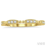 1/6 ctw Marquise Mount Round Cut Diamond Stackable Band in 14K Yellow Gold