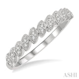 1/10 ctw Leaf Motif Round Cut Diamond Stackable Band in 14K White Gold