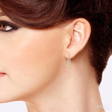 2 ctw Inside-Out Round Cut Diamond Oval Shape Hoop Earrings in 14K Yellow Gold