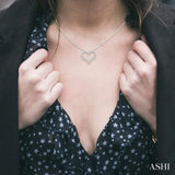 1 1/2 Ctw Heart Shape Round Cut Diamond Pendant With Chain in 14K White Gold