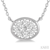 Oval Shape Lovebright Essential Diamond Necklace