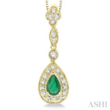 Pear Shape Gemstone & Diamond Pendant