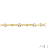1 Ctw Lovebright Round Cut Diamond Bar Bracelet in 14K Yellow and White Gold