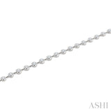 1/2 Ctw Bezel Set Round Cut Diamond Station Bracelet in 14K White Gold