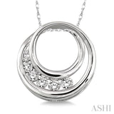 1/4 ctw Diamond Journey Circle Pendant in 14K White Gold with Chain