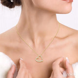 1/4 Ctw Diamond Journey Heart Pendant in 14K Yellow Gold with chain