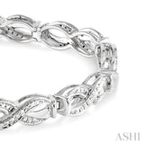 1/20 Ctw Swirl Shape Round Cut Diamond Bracelet in Sterling Silver